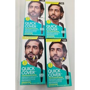 4pk Red by Kiss Quick Cover Men‎ Permanent Hair Color Natural Black QMC03 Beard